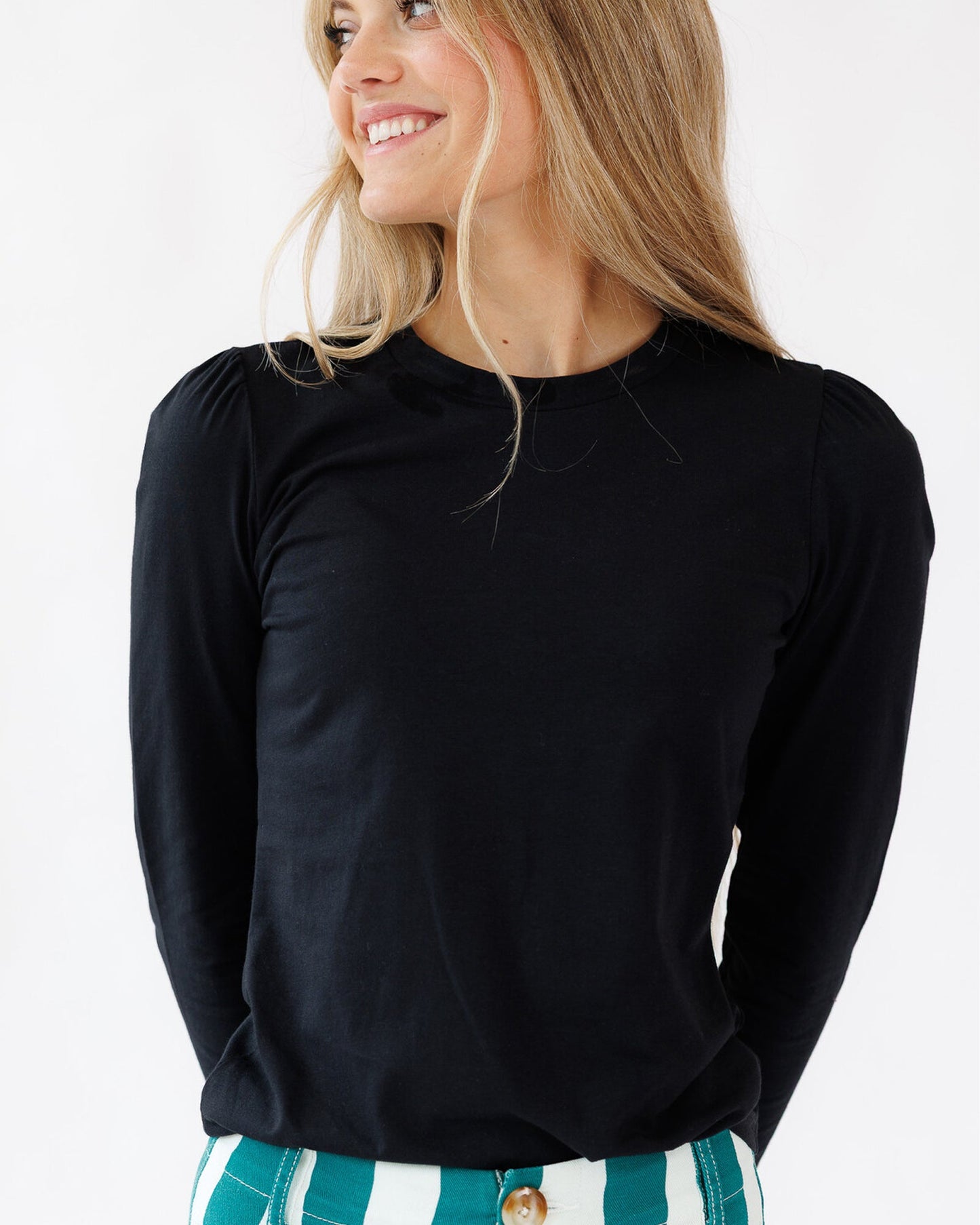 Perfect 3/4 Sleeve Black Tee