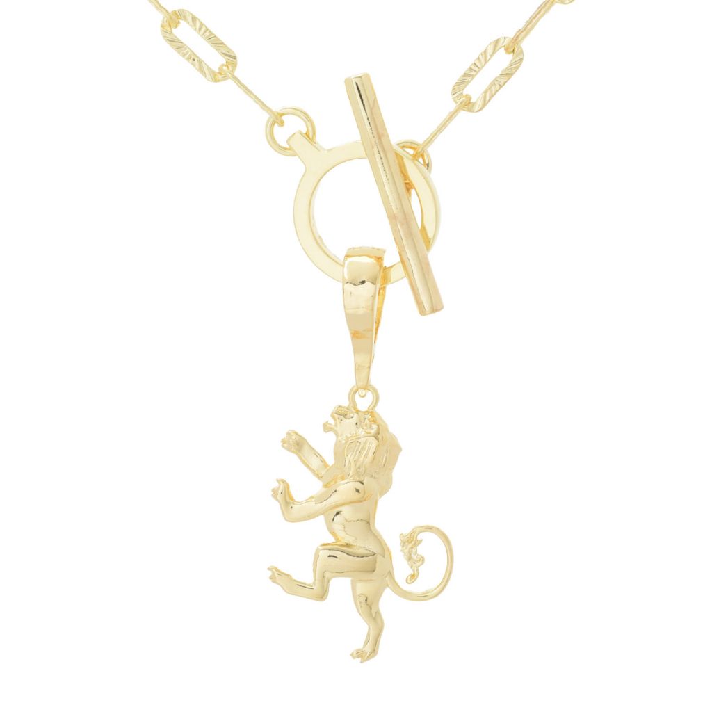 Toscana Italiana 18K Gold Plated Choice of Charm Brillantata Paperclip Necklace