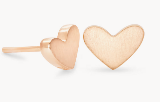 Kendra Scott 18K Rose Vermeil "Ari" Heart Shape Stud Earrings