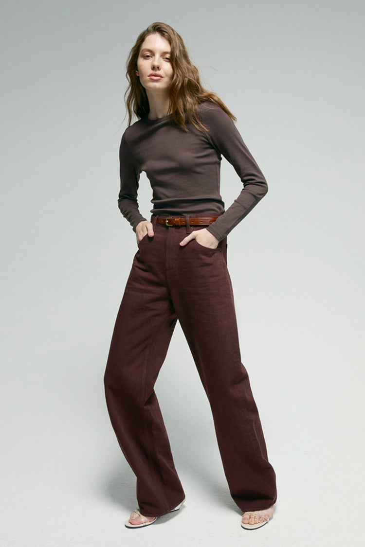 Hey Joanie Slope Curve Jeans Petite or Long Chocolate HJ039