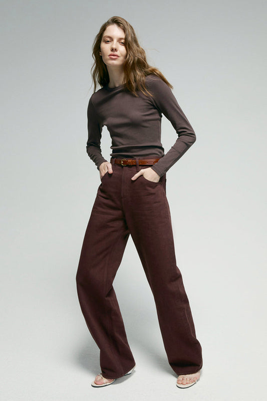 Hey Joanie Slope Curve Jeans Petite or Long Chocolate HJ039