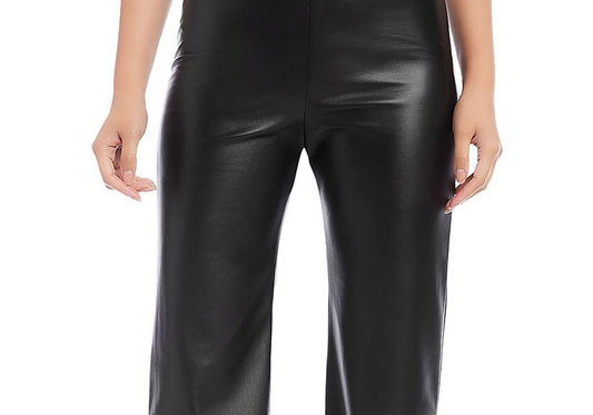 Karen Kane Wide Leg Faux Leather Pants Black