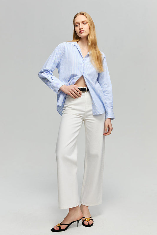 Hey Joanie The Cityer Crop Wide White Jeans Petite or Long HJ009