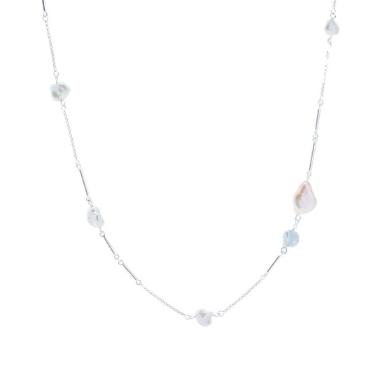 Kendra Scott 14K Gold Plated "Sabrina" Cultured Baroque Pearl Station Necklace