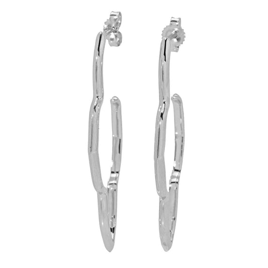 Kendra Scott Sterling Silver "Darla" Clover Hoop Earrings, 3.4 grams