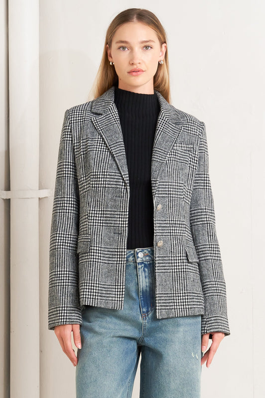CITY CHECKLINE WOOLEN WOVEN JACKET BLAZER FOR WORK