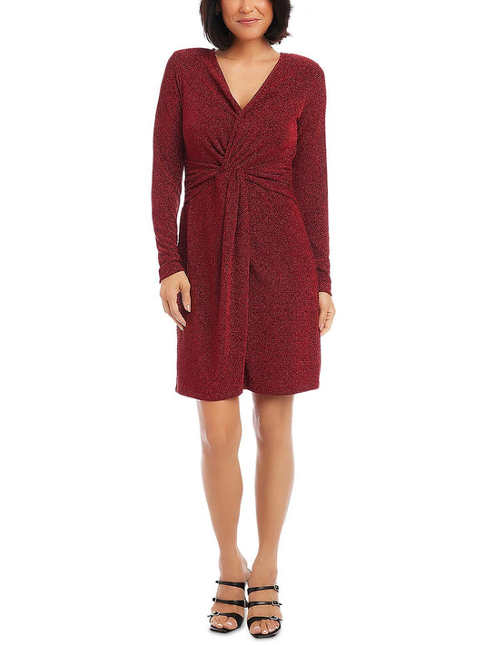 Karen Kane Twist Front Dress Red