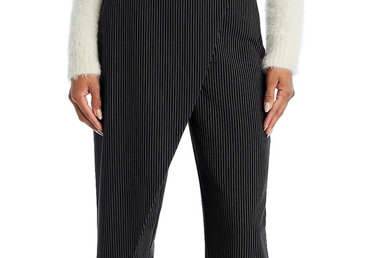 Lucy Paris Striped Asymmetrical Pants Charcoal