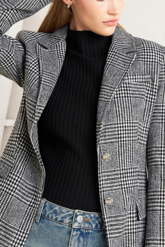 CITY CHECKLINE WOOLEN WOVEN JACKET BLAZER FOR WORK